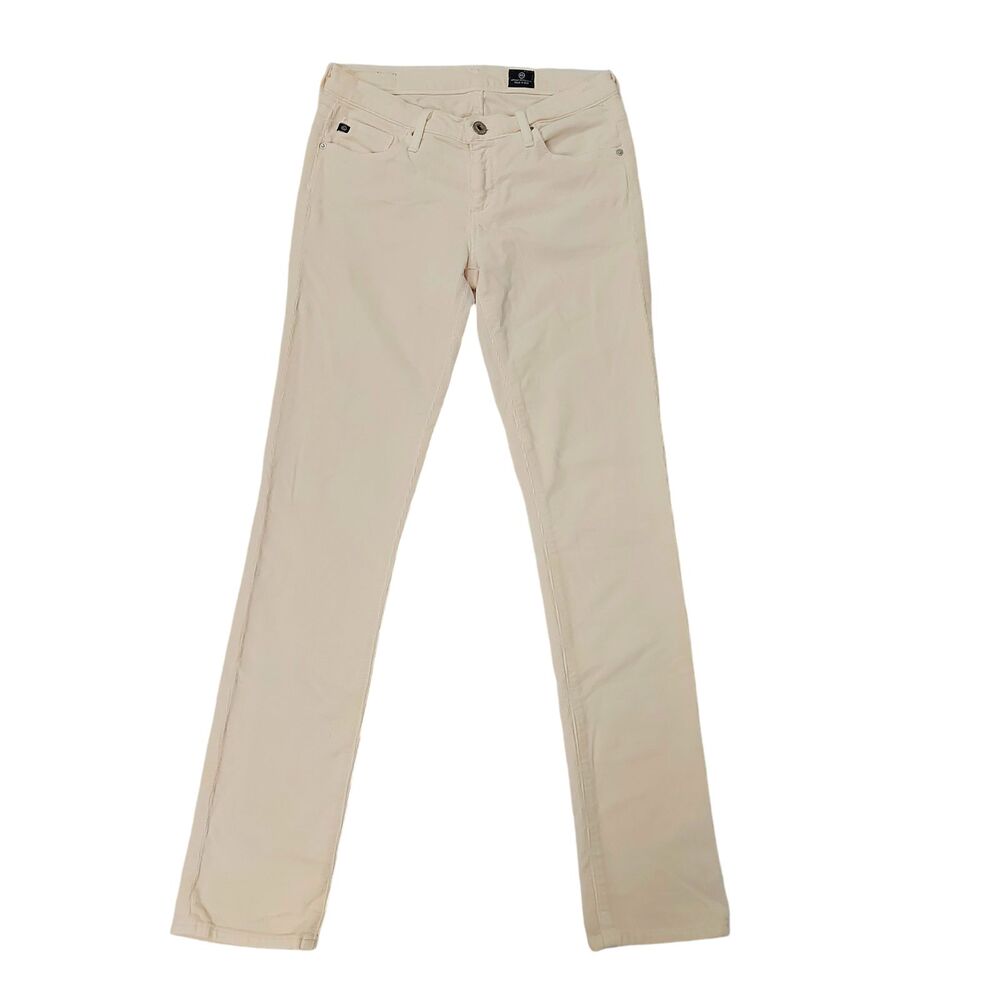 AG Adriano Goldschmied Corduroy Pants Womens 26R Beige Slim Straight Retro Y2K